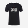 Badlands Black T-Shirt with Red / White / Blue Peace Love & Happy Hour logo