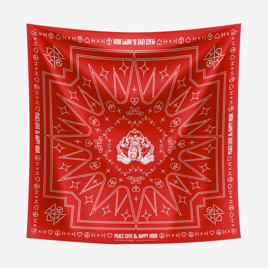 Cymbal of Happiness Red Bandana with White print