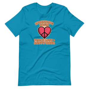 Big Heart PEACE LOVE & HAPPY HOUR Unisex T-Shirt
